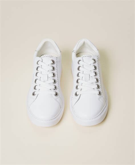 Sneakers System in pelle in Bianco 